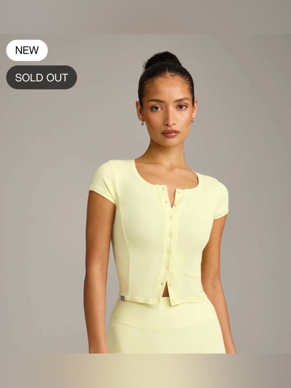 Oner Active Mellow Rib Mid Cardigan Pastel Yellow Large